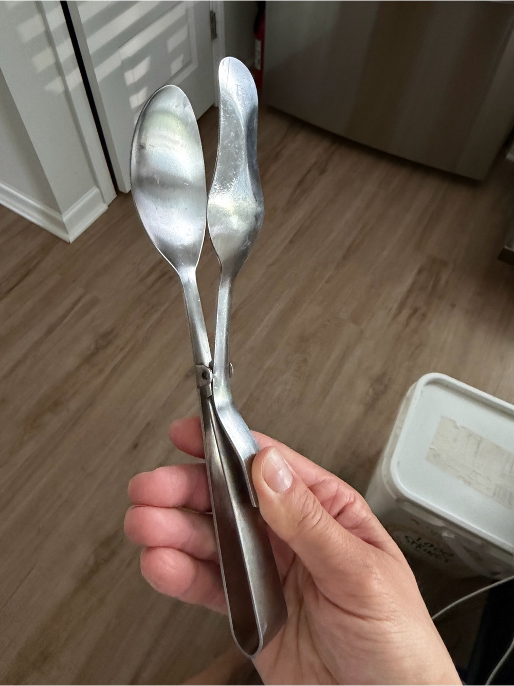Stainless Steel Dual-Head Serving Tongs - Silver